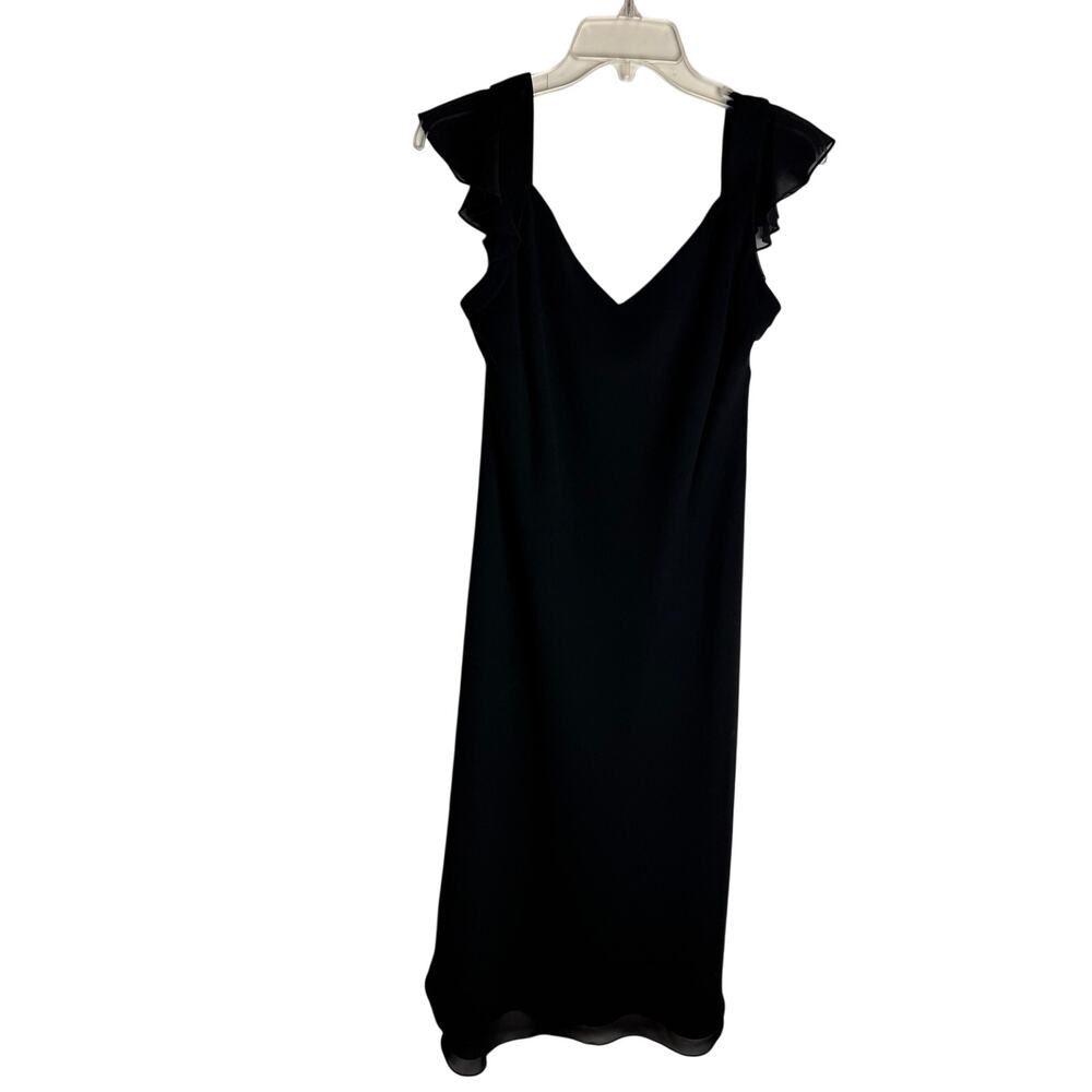 NWT Black Flutter Sleeve Dress Size 12 Formal Evening Wedding Homecoming